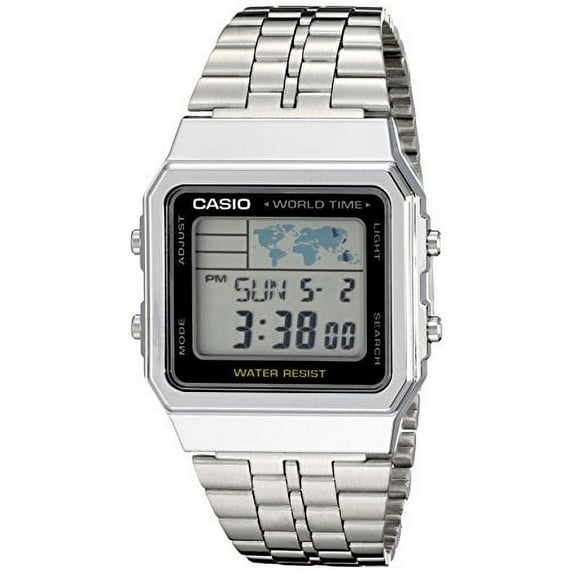 Casio Men's World Time Watch, Silver Bracelet