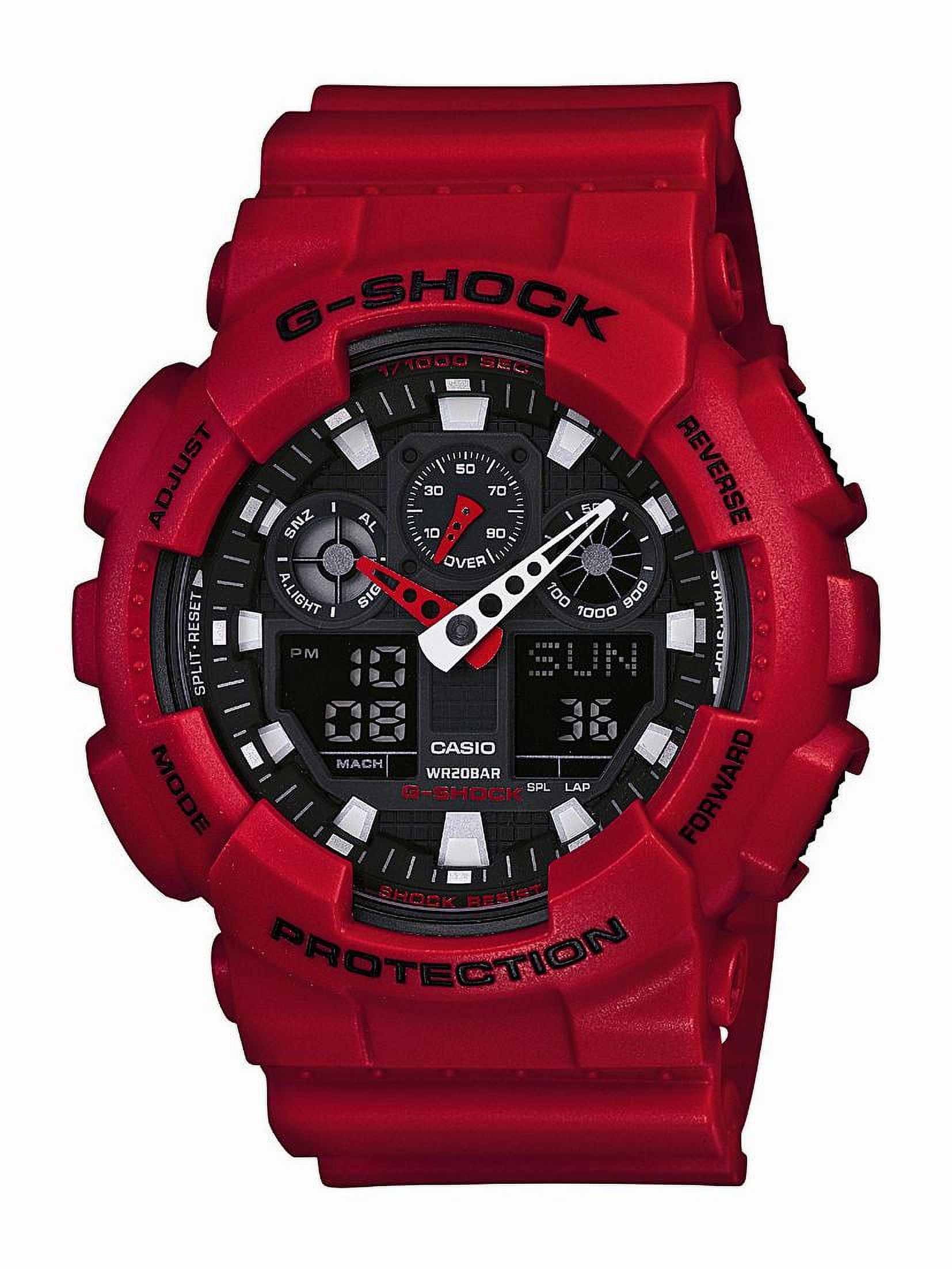Casio Men's XL Series G-Shock Quartz 200M WR Shock Resistant Resin Color:  Red 