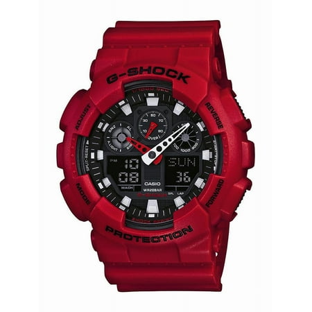 Casio Men's XL Series G-Shock Quartz 200M WR Shock Resistant Resin Color: Red
