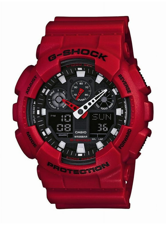 Casio Men's XL Series G-Shock Quartz 200M WR Shock Resistant Resin Color: Red