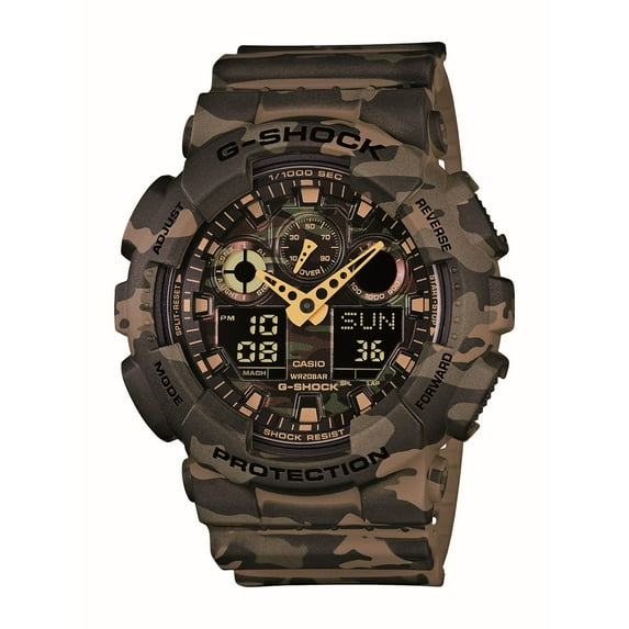 Casio Men's XL Series G-Shock Quartz 200M WR Shock Resistant Resin Color: Tan Camo (Model GA-100CM-5ACR)