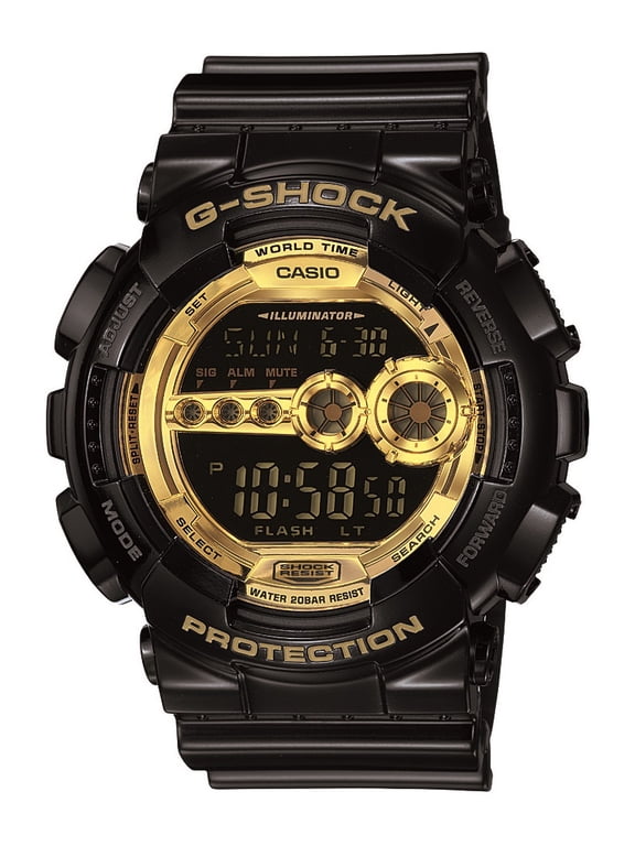 Casio Men's XL Series G-Shock Watch Black & Gold GD100GB-1CS