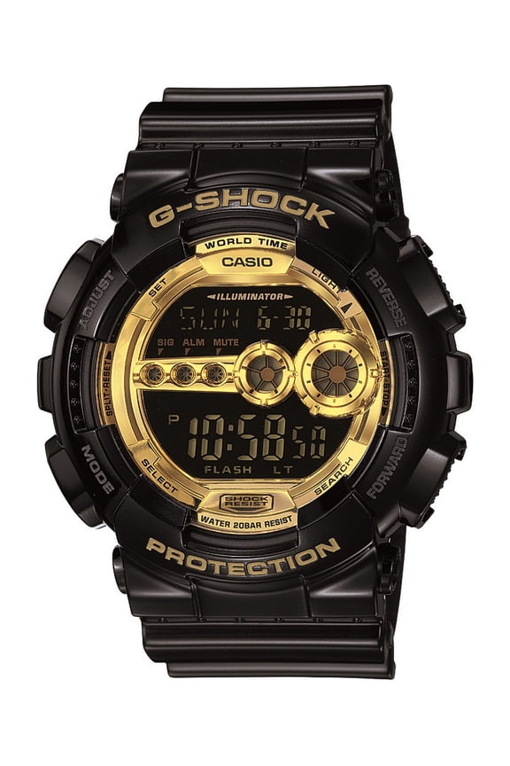 Casio Men's XL Series G-Shock Watch Black & Gold GD100GB-1CS