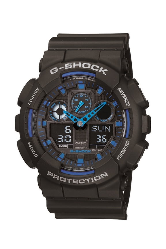 Casio Men's XL Series G-Shock Wristwatch Quartz 200M WR Shock Resistant Resin GA-100-1A2CR