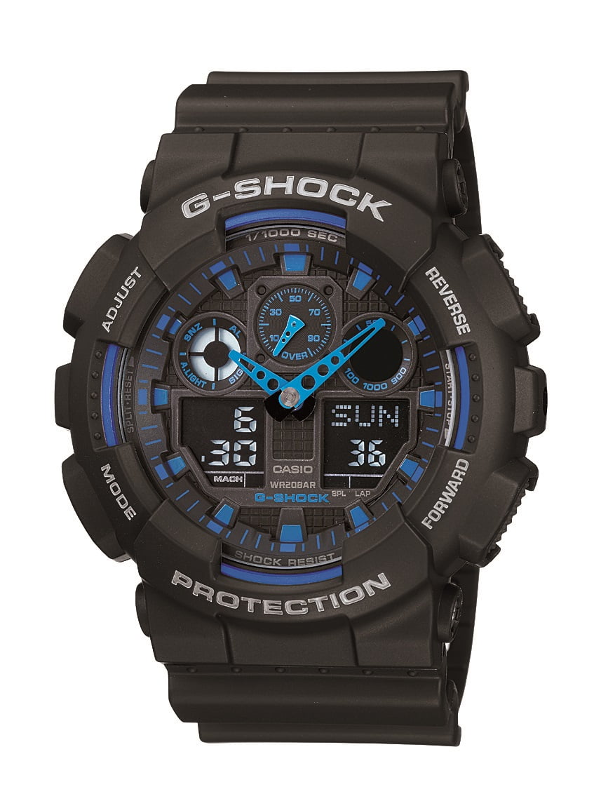 ekstensivt bundet Tøj Casio Men's XL Series G-Shock Wristwatch Quartz 200M WR Shock Resistant  Resin GA-100-1A2CR - Walmart.com