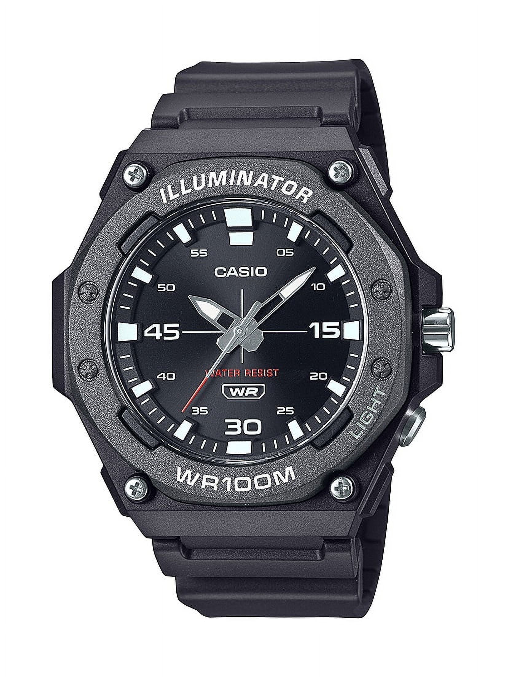 Casio Mens Analog 3-Hands Heavy Duty Wristwatch, Black