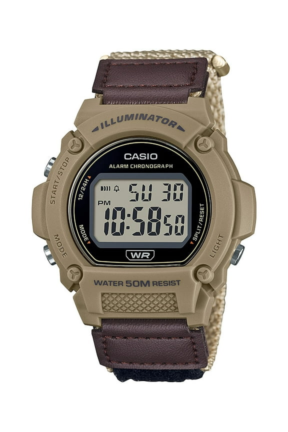 Mens Digital Cloth Band Wristwatch, Tan