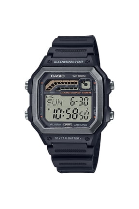 Mens LCD Sports Timer Wristwatch, Black