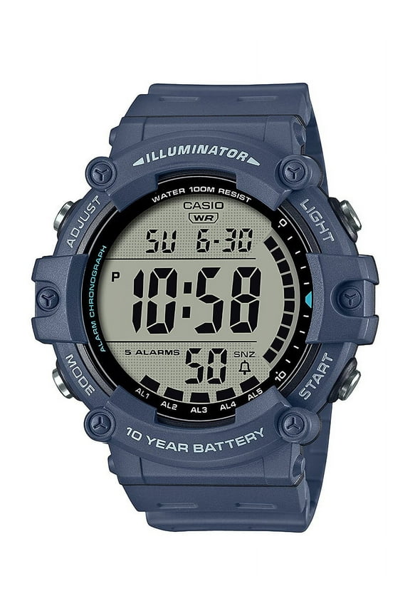 Mens Large LCD Heavy Duty Wristwatch, Navy model AE1500WH-2AV