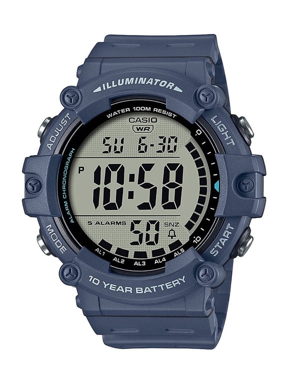Mens Large LCD Heavy Duty Wristwatch, Navy model AE1500WH-2AV