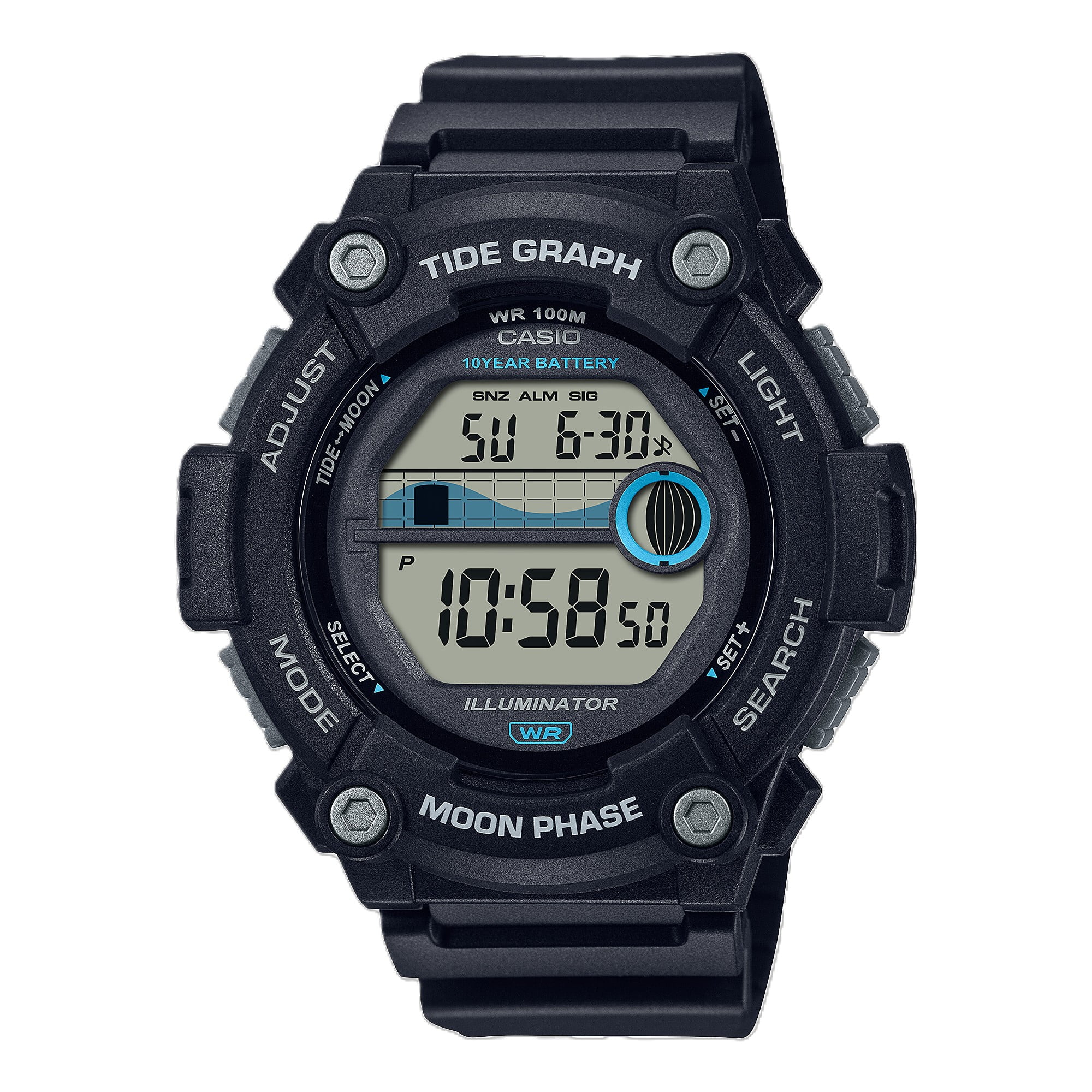 Casio Marine Digital Watch WS1300H-1AV, Water Resistance