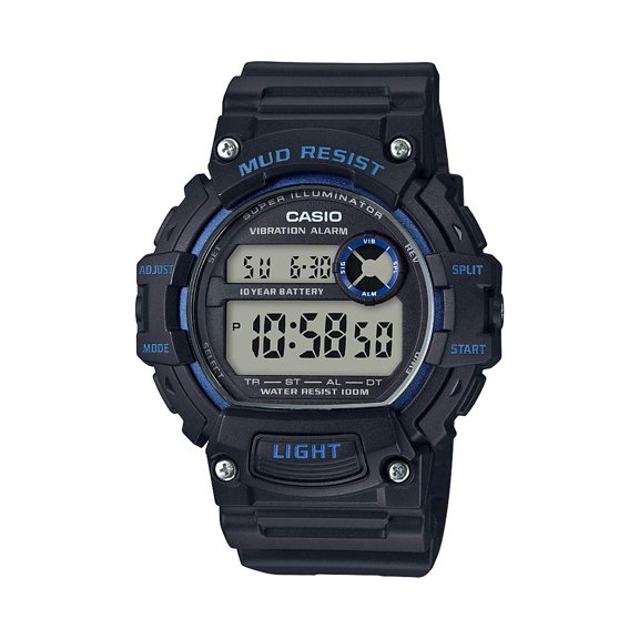 Casio Mud Resistant Stainless Steel Quartz Watch with Resin Strap, Black, 27.6 (Model: TRT-110H-2AVCF)