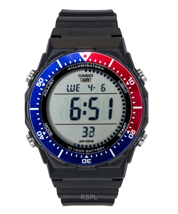 Casio Multifunctional Digital Resin Strap Pepsi Bezel Quartz AE