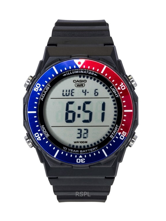Multifunctional Digital Resin Strap Pepsi Bezel Quartz AE-1700H-1A2V 100M Men's Watch