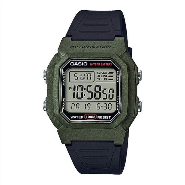 Casio Original W-800HM-3A Green Digital Mens Watch 100M WR W-800 Casio Original W-800HM-3A Green Digital Mens Watch 100M WR W-800