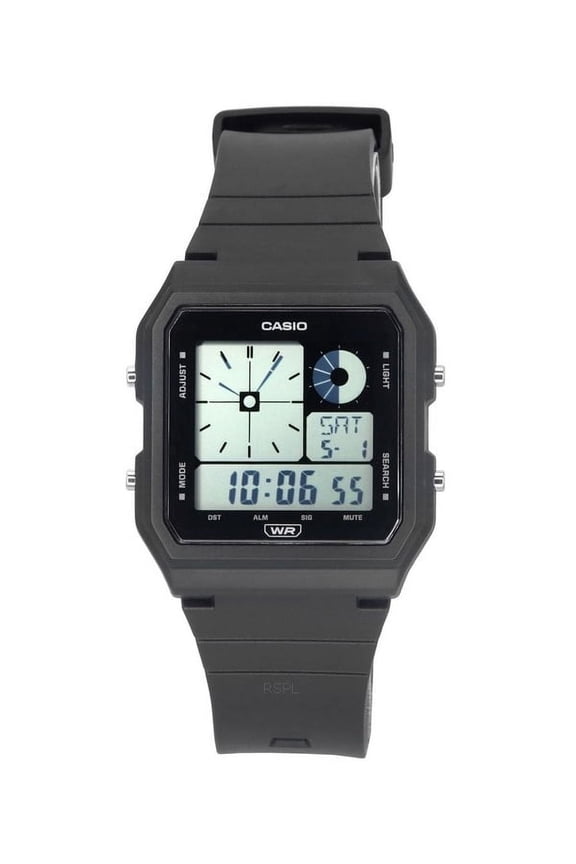 POP Retro Vintage Digital Black Resin Strap Quartz LF-20W-1A Unisex Watch