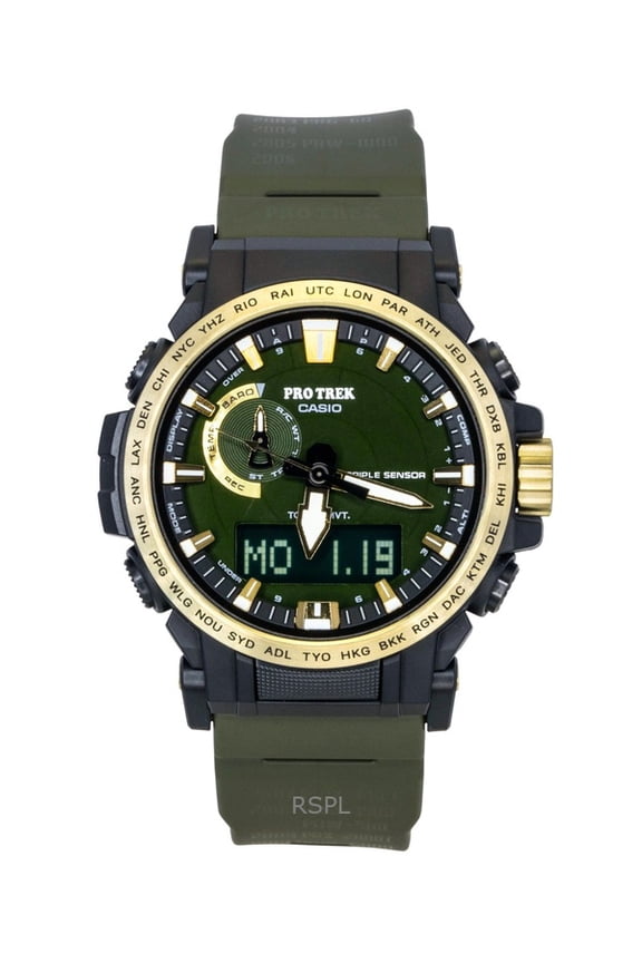 Pro Trek Analog Digital 30th Anniversary Bio-Based Resin Strap Green Dial Solar PRW-61ANS-3 100M Men's Watch