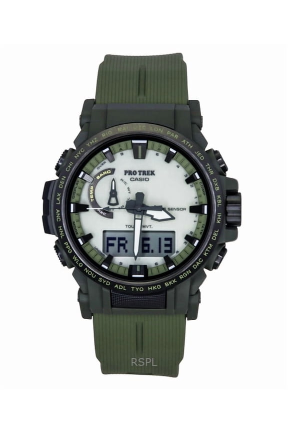 Pro Trek Analog Digital Bio-Based Resin Strap White Dial Solar PRW-61LD-3 100M Men's Watch