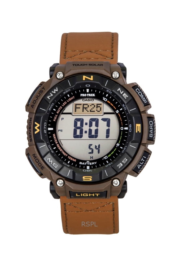 Pro Trek Climber Line Digital Leather Strap Solar PRG-340L-5 100M Men's Watch