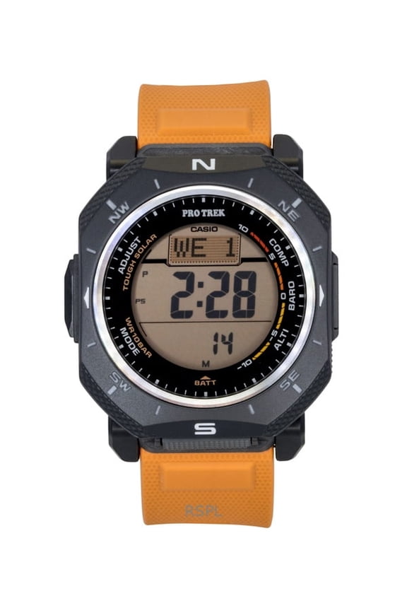 Pro Trek Digital Orange Bio-Based Resin Strap Solar PRG-69-4 100M Men's Watch