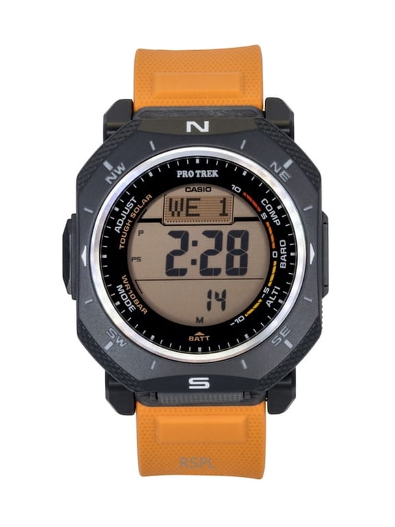 Pro Trek Digital Orange Bio-Based Resin Strap Solar PRG-69-4 100M Men's Watch