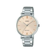 Casio Women s Silver Bracelet Analog Watch with Blush Dial - LTP-VT01D-2BUDF