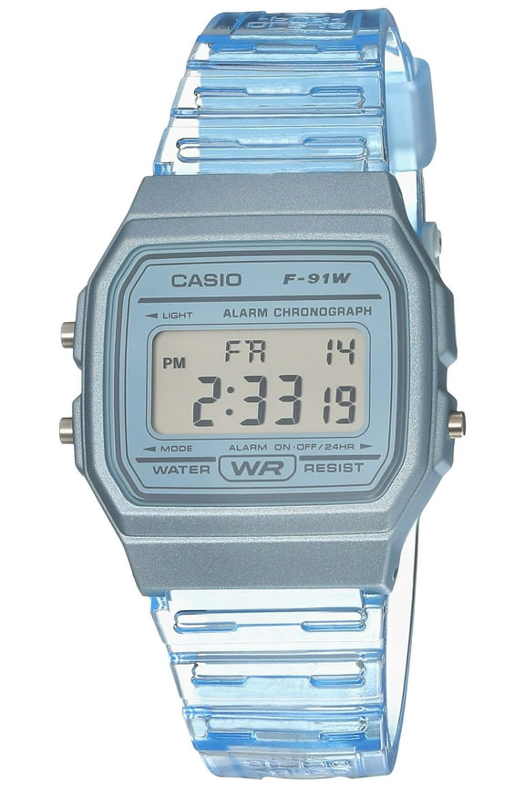 Quartz Watch with Resin Strap, Blue, 20 (Model: F-91WS-2CF)