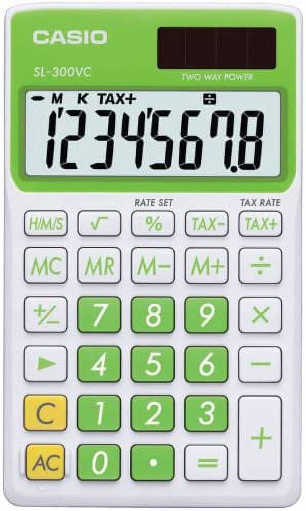 Casio SL300VC Standard Function Calculator, Green
