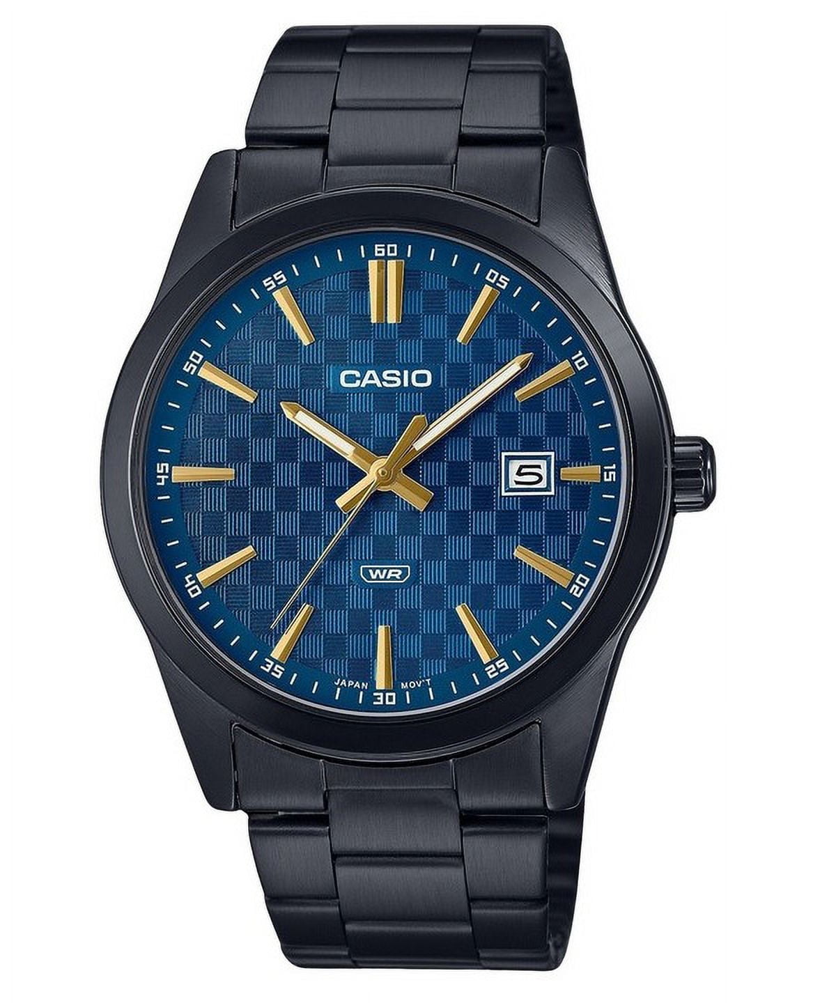 Casio Men’s Black Watch with Blue Dial - MTP-VD03B-2AUDF