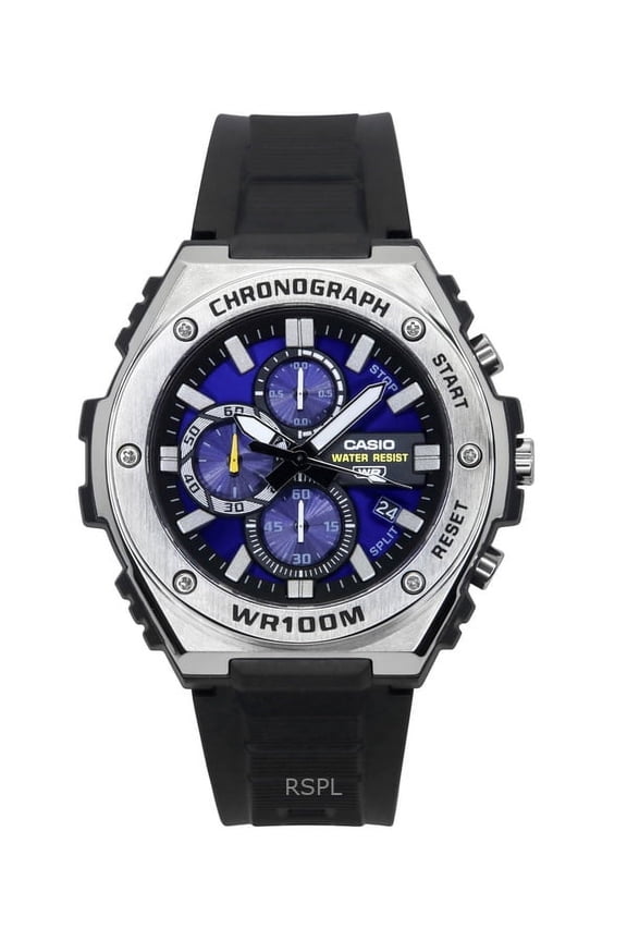 MWA300H-3A Men's Chronograph Green Dial Resin Strap Watch