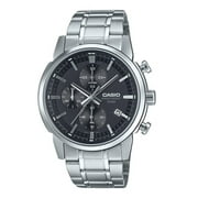Casio Standard Analog Chronograph Stainless Steel Black Dial Quartz MTP-E510D-1A1V Mens Watch