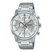 Casio Standard Analog Chronograph Stainless Steel Silver Dial Quartz MTP-E510D-7AV Mens Watch