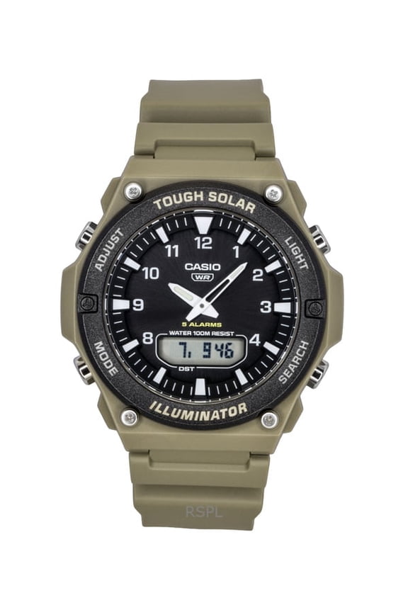 Standard Analog Digital Resin Strap Black Dial Solar AQ-S820W-5AV 100M Men's Watch