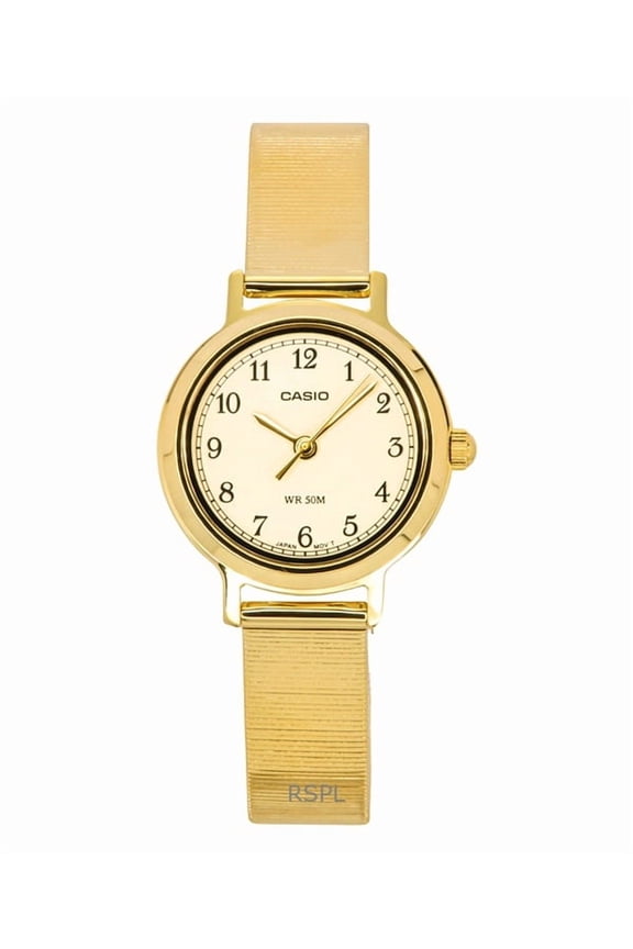 Standard Analog Gold Tone Stainless Steel Cream Dial Quartz LTP-B170G-9BV Womens Watch