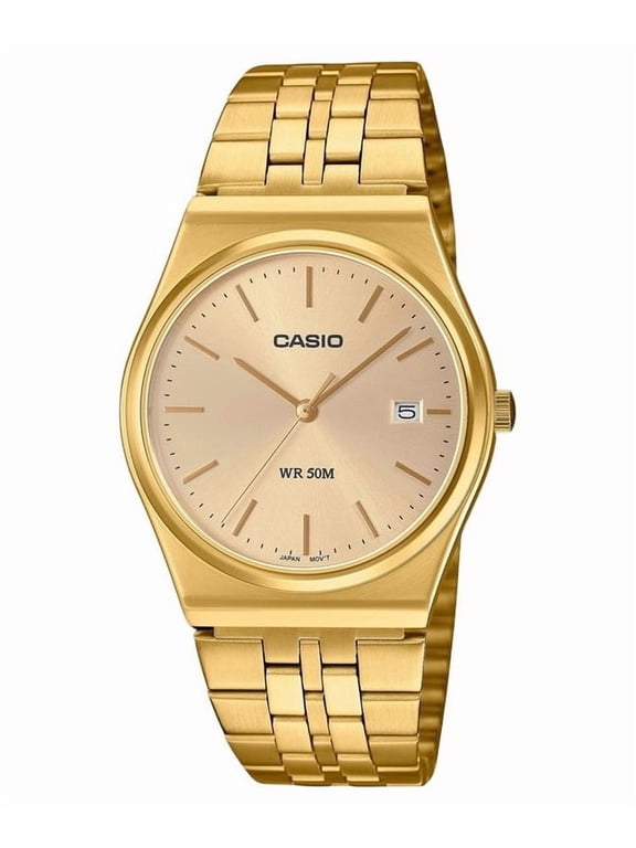 Mens Gold Stainless Steel Watch with Champagne Dial - MTP-B145G-9AVDF