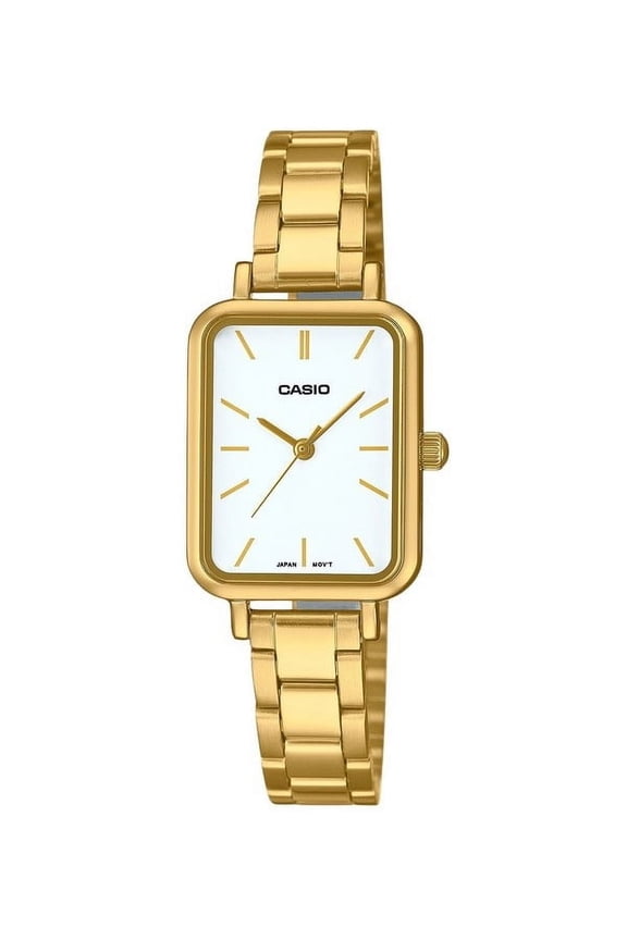 Women’s Gold Analog Watch White Dial Steel Bracelet - LTP-V009G-7EUDF