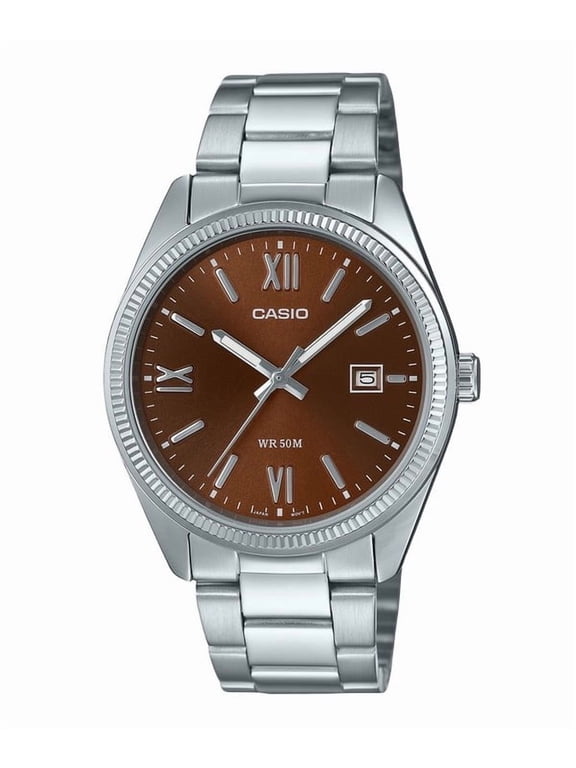 Mens Stainless Steel Analog Watch Brown Dial - MTP-1302DD-5AVDF