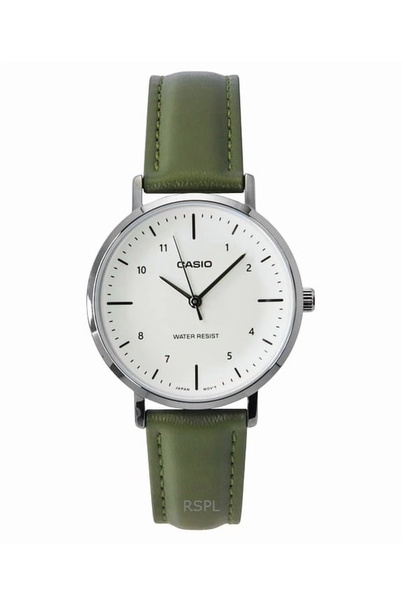 Standard Analog Leather Strap Beige Dial Quartz LTP-VT03L-3B Women's Watch