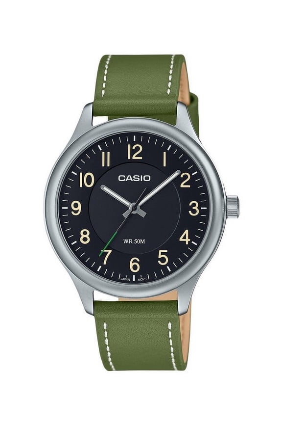 Standard Analog Leather Strap Black Dial Quartz MTP-B160L-1B1 Men's Watch