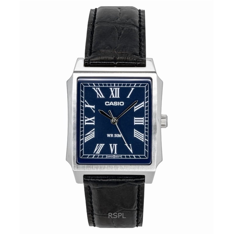 Casio, Men's Watch, MTP-B190L-2BV, Blue Dial Leather Strap