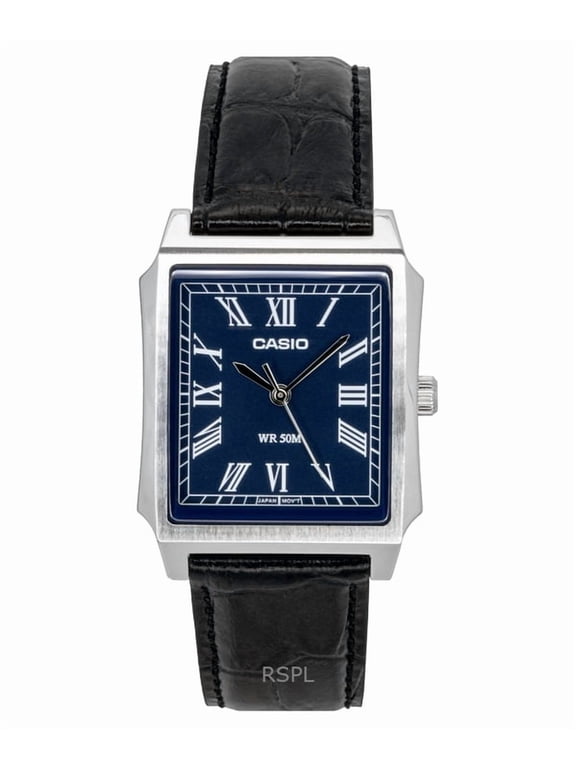 Standard Analog Leather Strap Blue Dial Quartz MTP-B190L-2BV Men's Watch