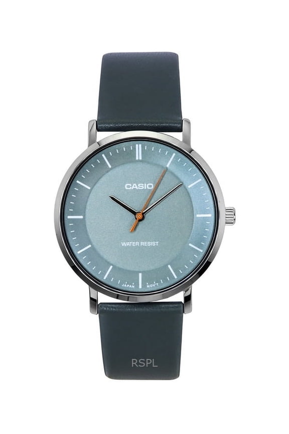 Standard Analog Leather Strap Grey Dial Quartz MTP-VT04L-8E Men's Watch