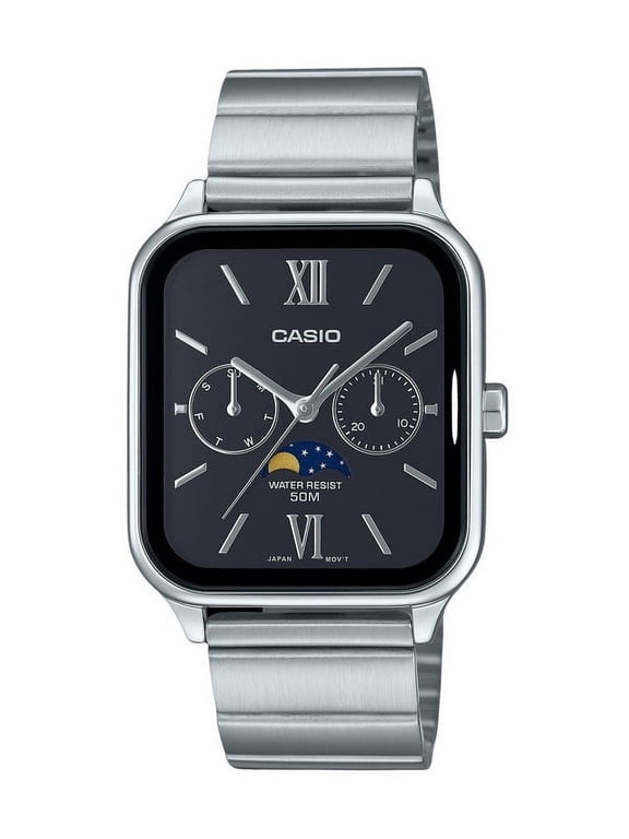 Mens Stainless Steel Black Dial Analog Watch - MTP-M305D-1A2VDF