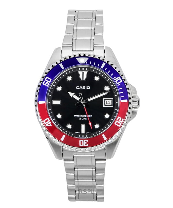Stainless Steel Casio Pepsi Diver CASIO W-38 80s “Old CASIO” PEPSI