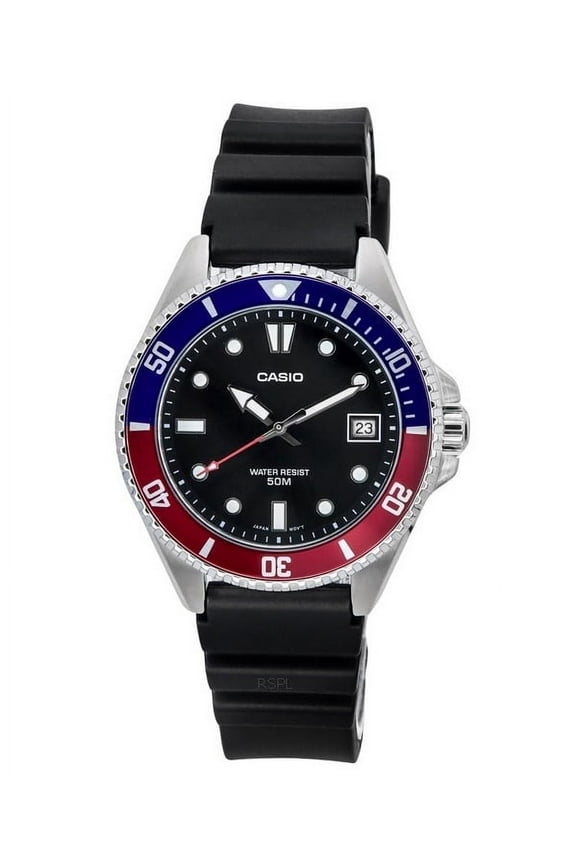 Standard Analog Resin Strap Black Dial Quartz MDV-10-1A2 Men's Watch