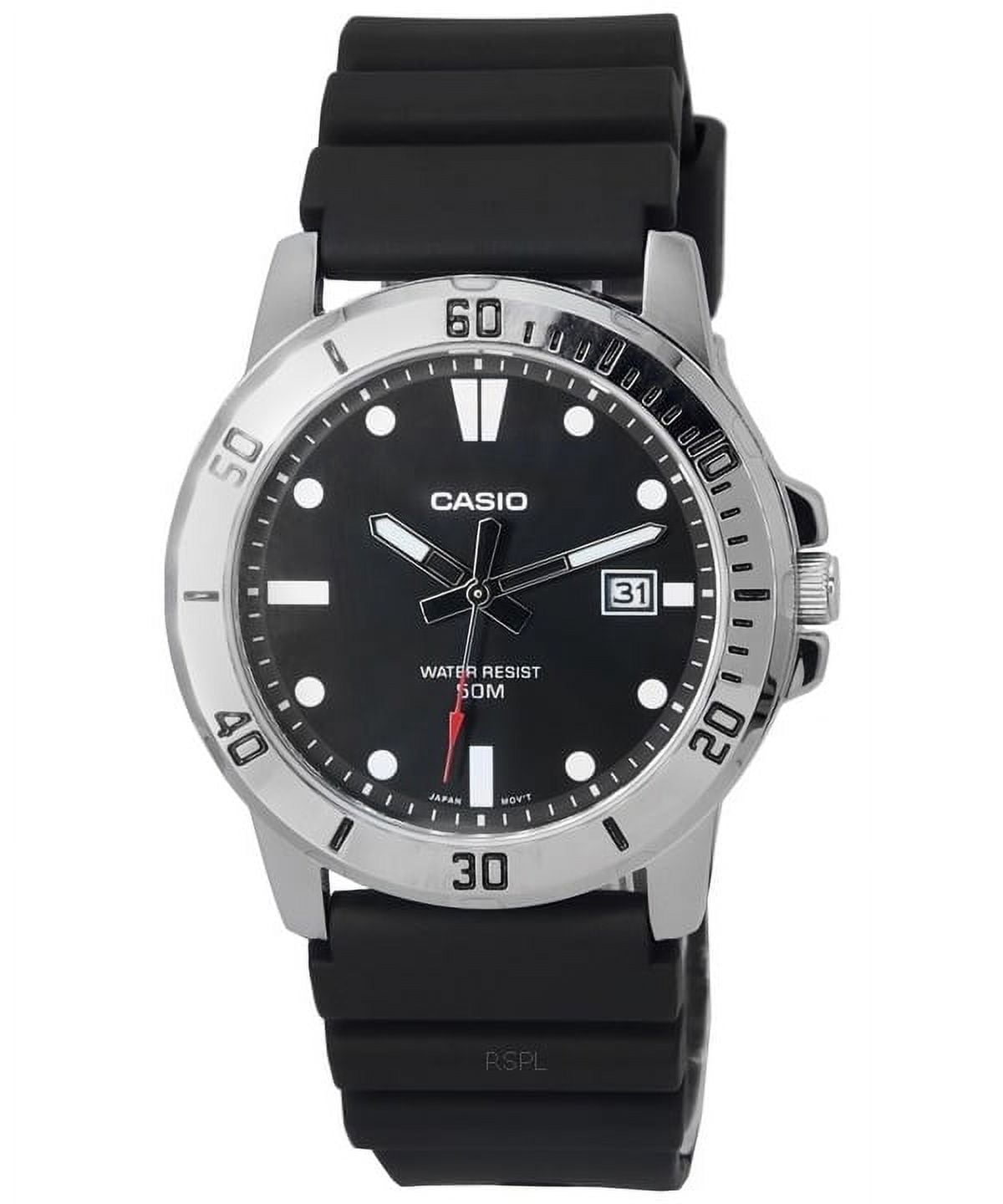 Casio Standard Analog Resin Strap Black Dial Quartz MTP-VD01-1E MTPVD01-1E Men's Watch