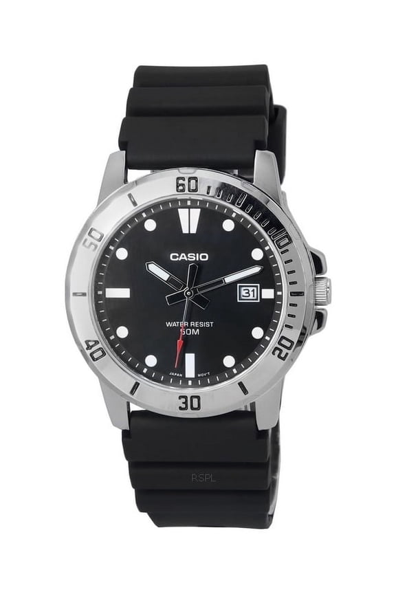 Standard Analog Resin Strap Black Dial Quartz MTP-VD01-1E MTPVD01-1E Men's Watch