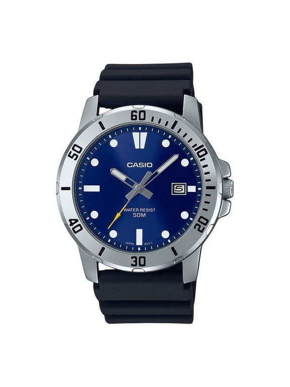 Standard Analog Resin Strap Blue Dial Quartz MTP-VD01-2E Men's Watch