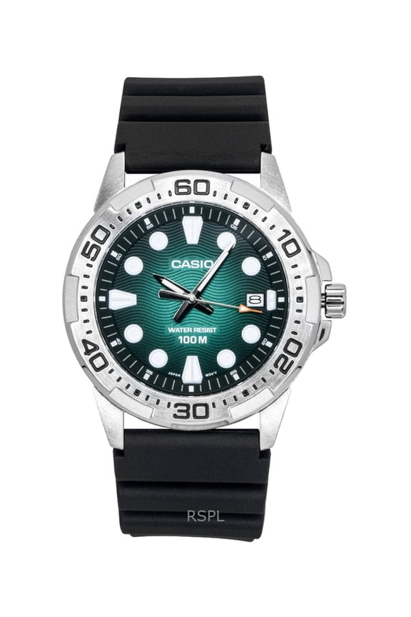 Standard Analog Resin Strap Green Dial Quartz MTD-140-3AV 100M Men's Watch