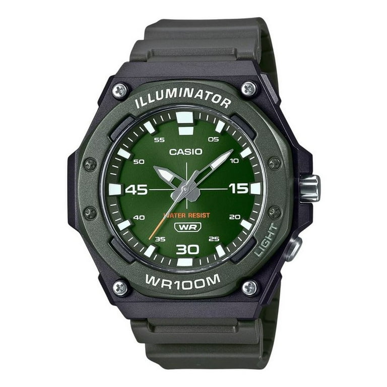 Casio Standard Analog Resin Strap Green Dial Quartz MW-620H